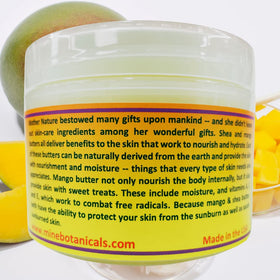 Mine Botanicals shea and mango butter close-up highlighting nourishing ingredients
