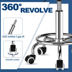 Mineloff Square Stool 360° swivel enables smooth movement between stations.