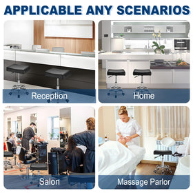 Mineloff Square Stool reinforced steel base offers sturdy support for heavy use.