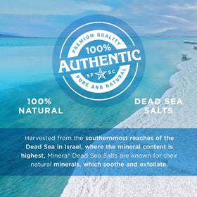 Minera Dead Sea Salt dissolving in warm water for a soothing bath