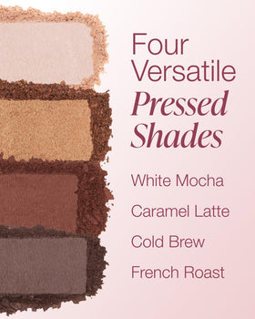 Mineral Fusion Coffee Break swatches deep smoky brown for bold evening looks