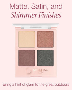 Mineral Fusion Eyeshadow Palette Champagne shade adds soft glow for daytime to night transitions