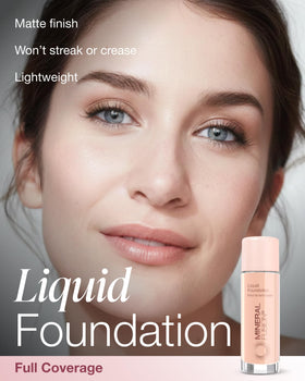 Close-up of Mineral Fusion foundation texture swirl showing smooth, blendable finish.