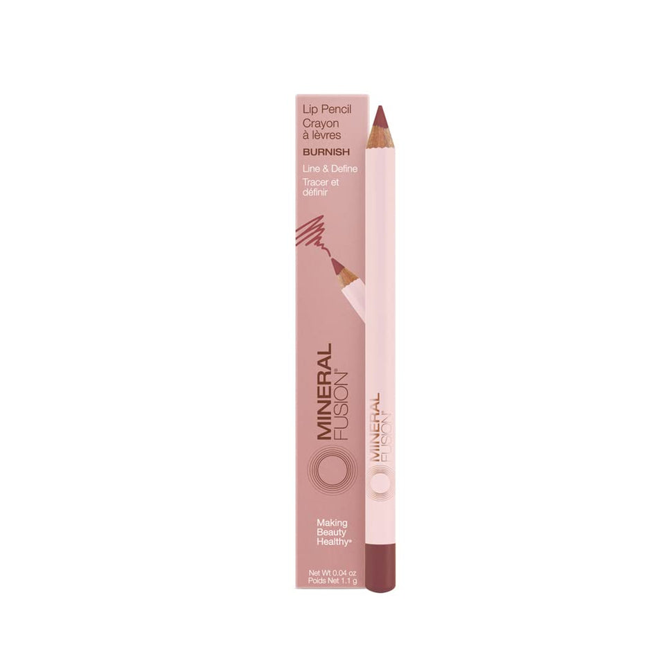 Mineral Fusion Lip Liner Pencil Burnish close-up swatch for precise definition.