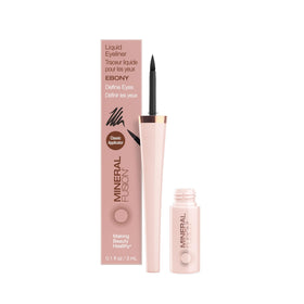 Mineral Fusion Liquid Eyeliner Ebony with a precision-tip for clean lash lines that last