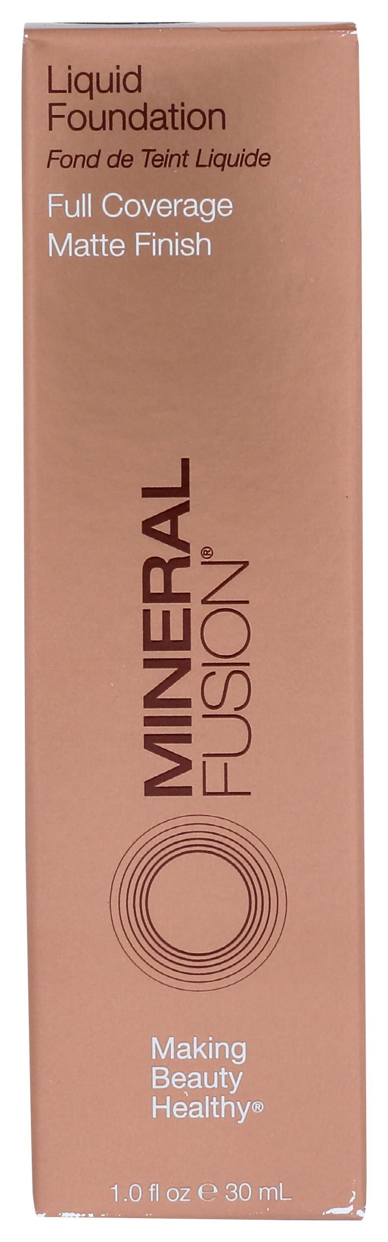 Mineral Fusion liquid foundation bottle with neutral undertones for a natural matte finish.