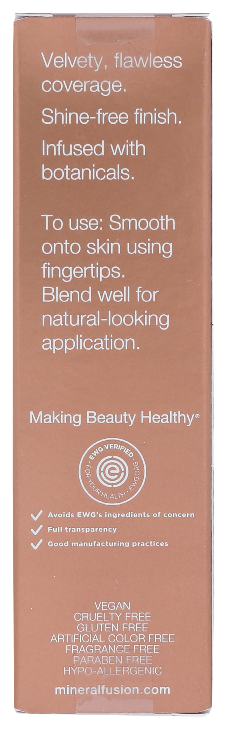 Mineral Fusion foundation swatches on skin highlighting Neutral 1 shade.