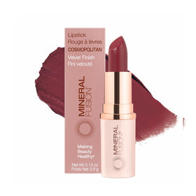 Mineral Fusion Long-Lasting Lipstick in Cosmopolitan applies for vivid, smudge-free color.