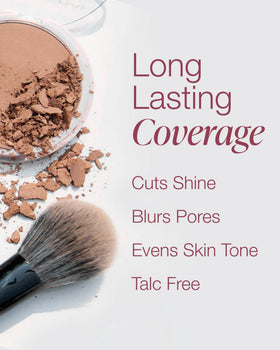 Portrait shot highlighting Mineral Fusion Olive 2 photo-ready, shine-free look