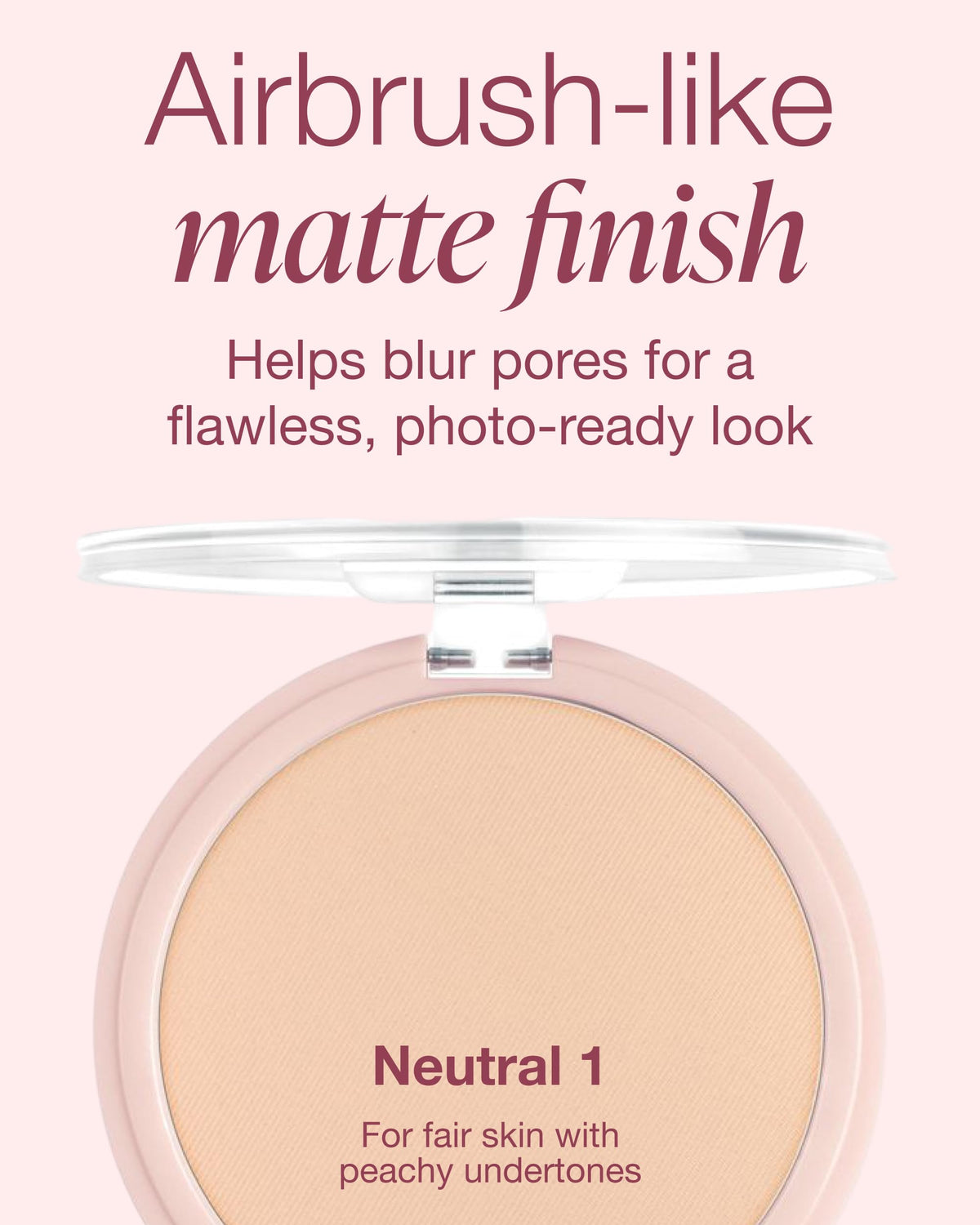 Close-up of Mineral Fusion pressed powder texture for seamless coverage and blendability.