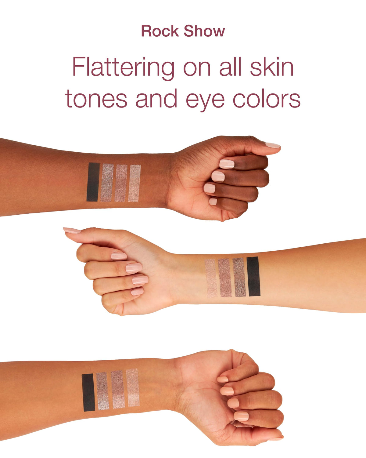 Mineral Fusion Rock Show day-to-night look using matte and shimmer tones.
