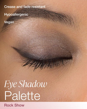 Mineral Fusion Rock Show swatches highlight metallic silvers for striking lids.