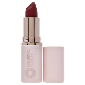 Mineral Fusion Ruby lipstick application closeup delivers smooth, hydrated lips.