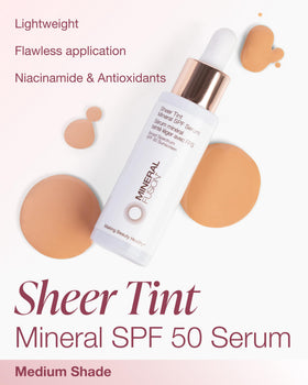 Close-up swirls of Mineral Fusion serum showing lightweight, blendable texture