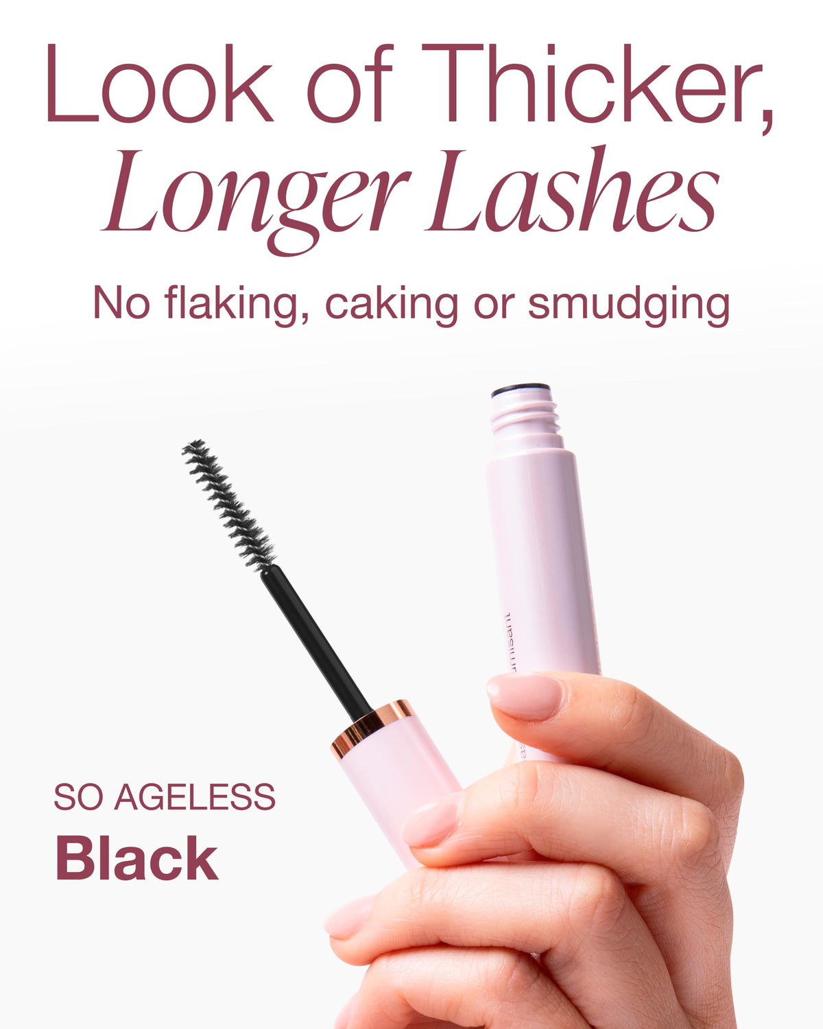 Wand of Mineral Fusion So Ageless mascara ready for lash definition