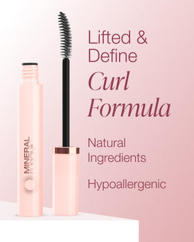 Lashes are curled and defined with Mineral Fusion So Lifted Mascara