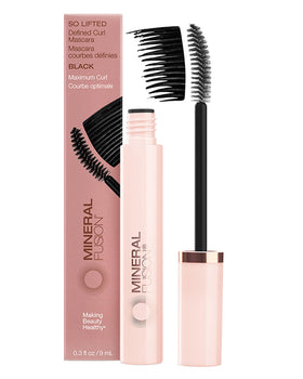 Mineral Fusion So Lifted Mascara packaging in black for quick, defined everyday lashes