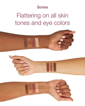 Mineral Fusion Soiree Eyeshadow Palette bronze shade closeup, warm depth for smoky or daytime looks