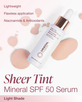 Applying the SPF 50 tinted serum delivers even tone with a natural finish