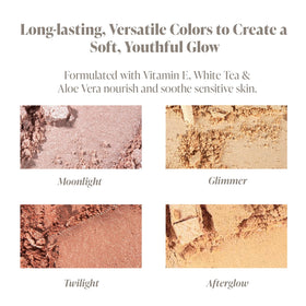 Mineral Fusion Stargazing shimmer finish swatch on skin for radiant highlight