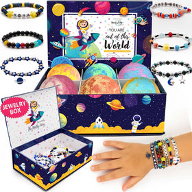 Mineral Me California galaxy bath bombs with reusable keepsake box for gifting