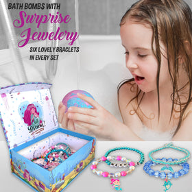Mineral Me California jewelry box bath bomb reveals surprise jewelry for gifting.
