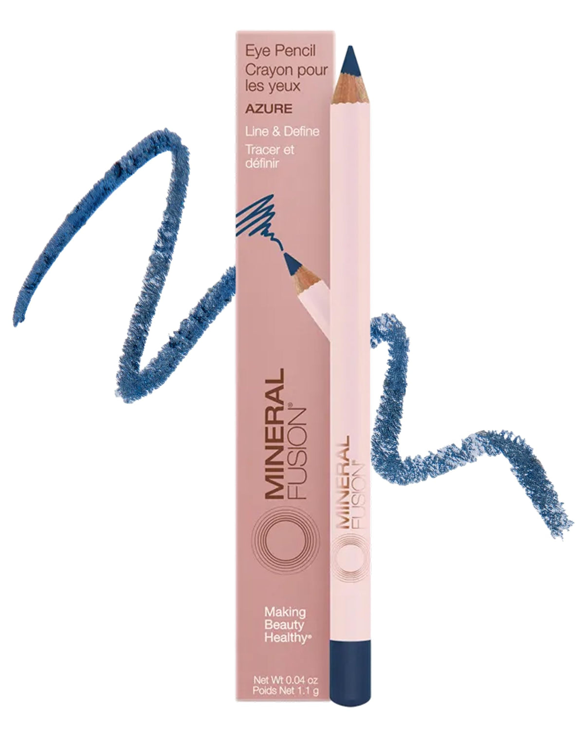 Mineral Fusion Eye Pencil Navy Azure applies smoothly for precise definition.