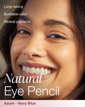 Mineral Fusion Eye Pencil Navy Azure swatch shows rich navy-blue pigment.