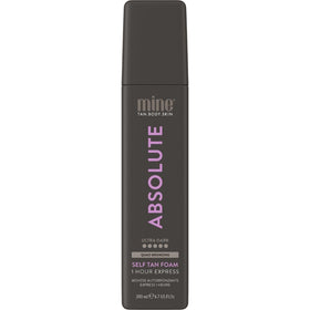 MINETAN BODY.SKIN Absolute bottle close-up showing ultra-dark self-tan formula.