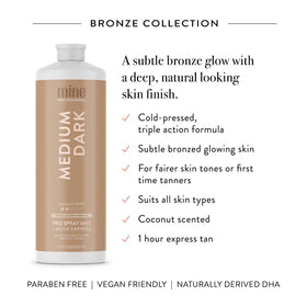 MINETAN BODY.SKIN application distance 8-15 cm enables precise spray and even finish.