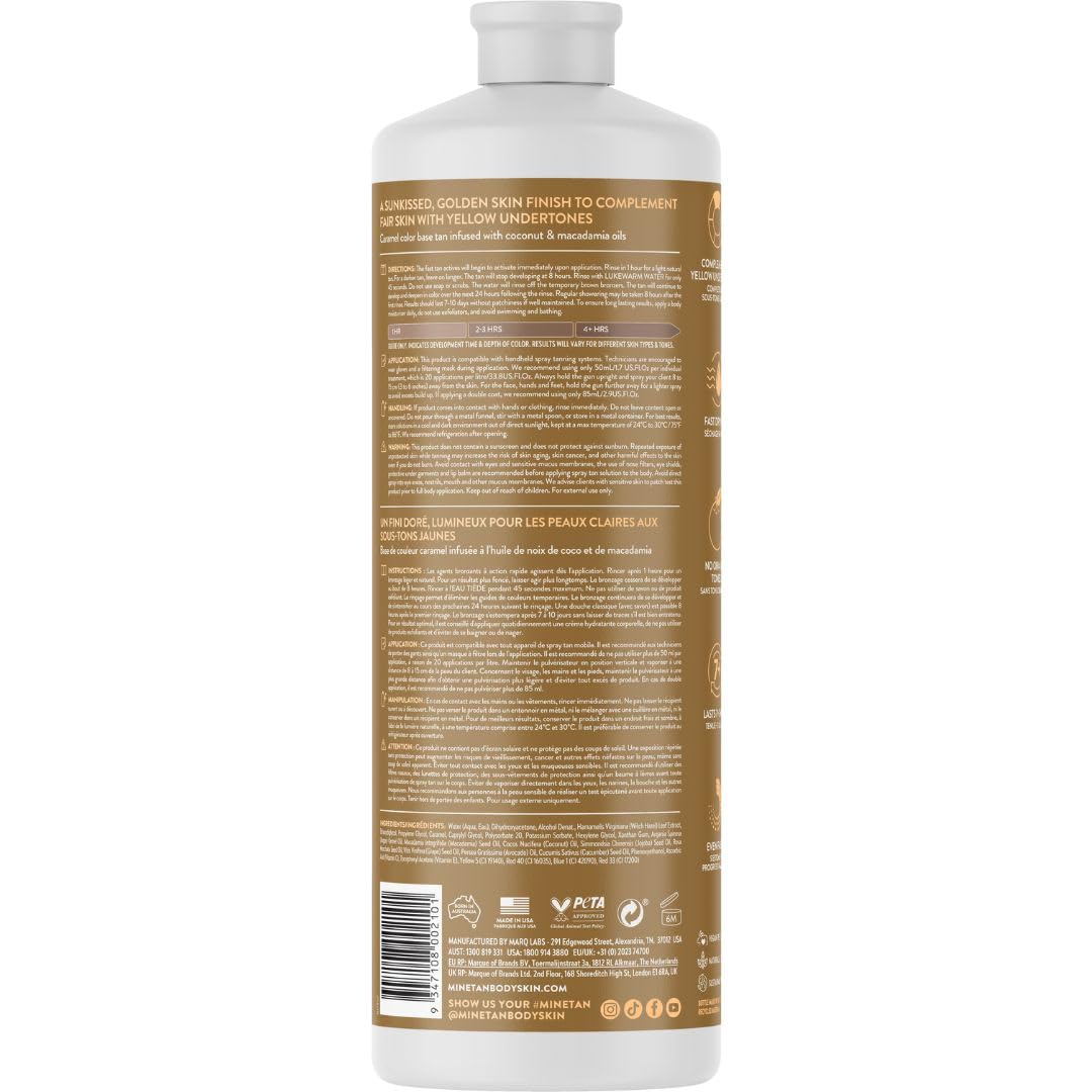 MINETAN BODY.SKIN Caramel 1-hour express tan for quick, natural-looking glow.