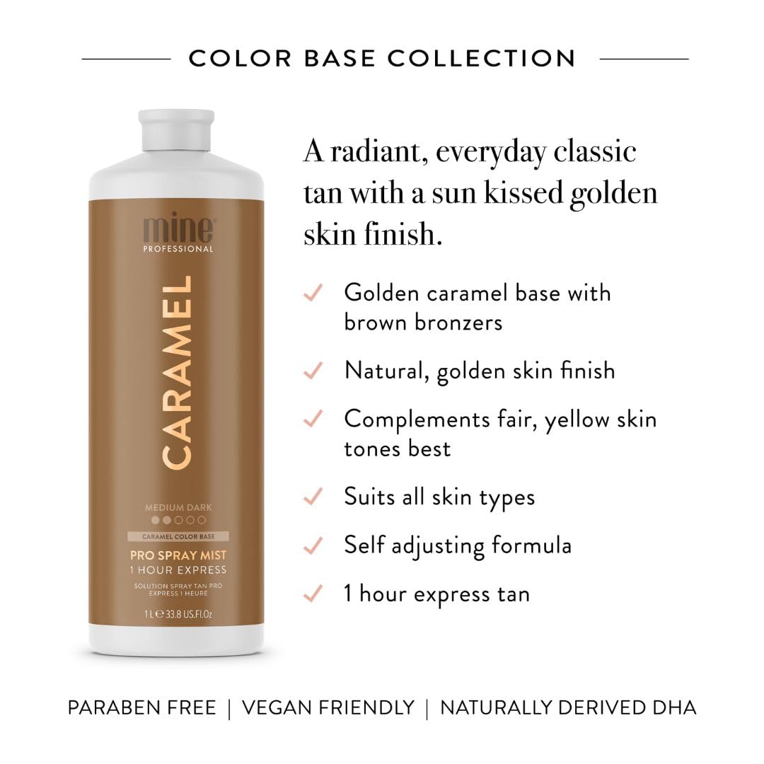 MINETAN BODY.SKIN Caramel face-hands-feet spray for precise, even coverage.