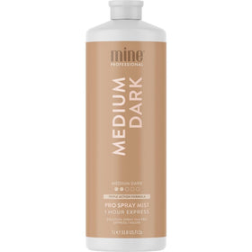 MINETAN BODY.SKIN spray tan Medium Dark 1 Hour Express for a natural bronze glow.
