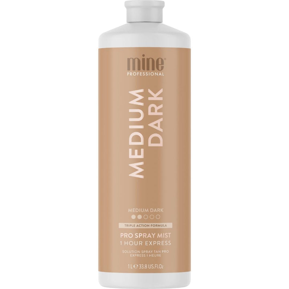 MINETAN BODY.SKIN spray tan Medium Dark 1 Hour Express for a natural bronze glow.