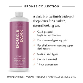 MINETAN Double Dark bronze glow on skin for a rich tan