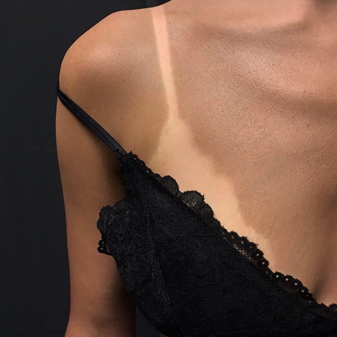 MINETAN Olive spray-tan application distance illustrates proper spray range