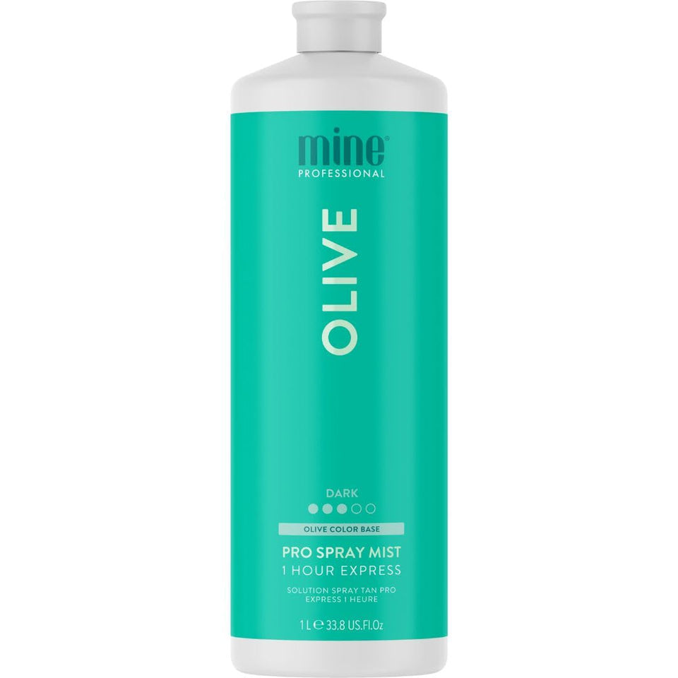 MINETAN Olive spray tan bottle showing premium olive bronze finish