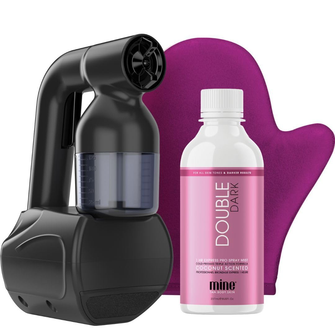 MINETAN Personal Spray Tan Machine in hand for quick at-home pro finish