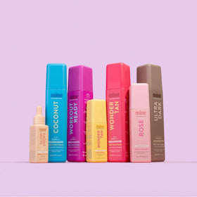 MINETAN Rose Face Tan Mist mixed with body lotion for all-over radiance