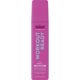 MINETAN WORKOUT READY FOAM bottle for express tan with long-lasting color.