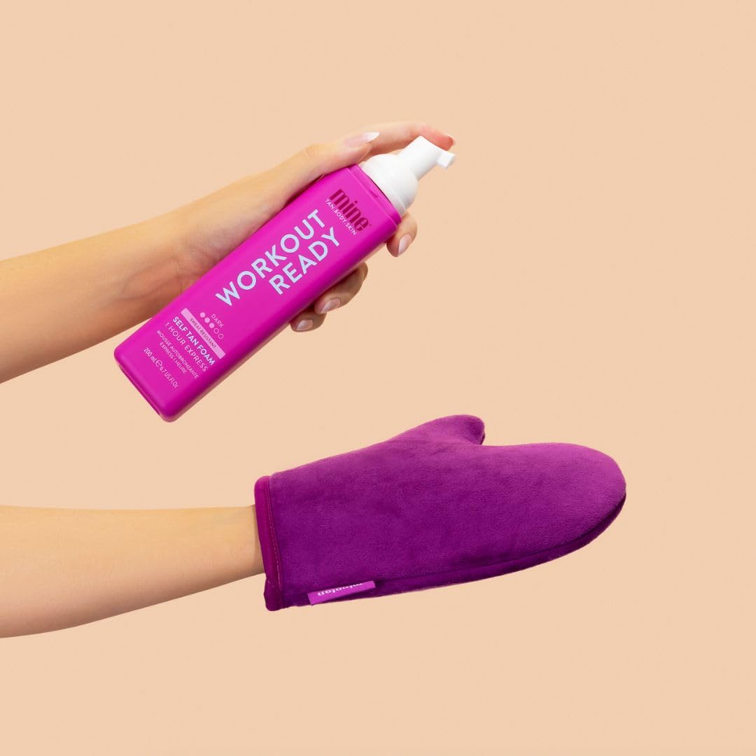 MINETAN WORKOUT READY FOAM sweat-through technology helps color stay.
