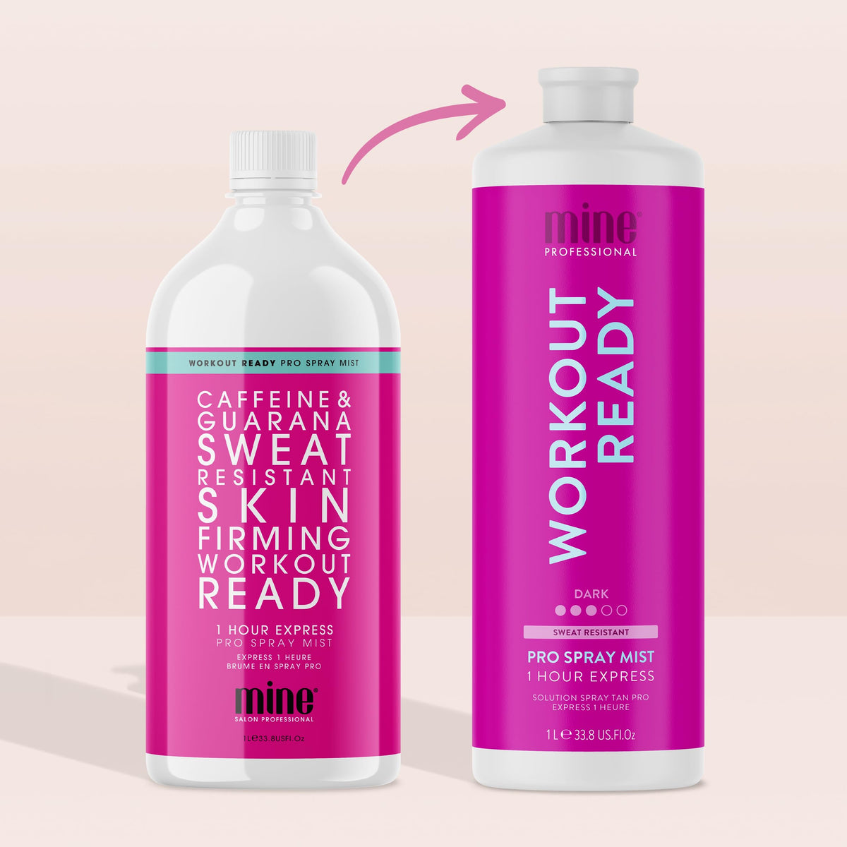 MineTan Workout Ready mist applied for even color and balance.