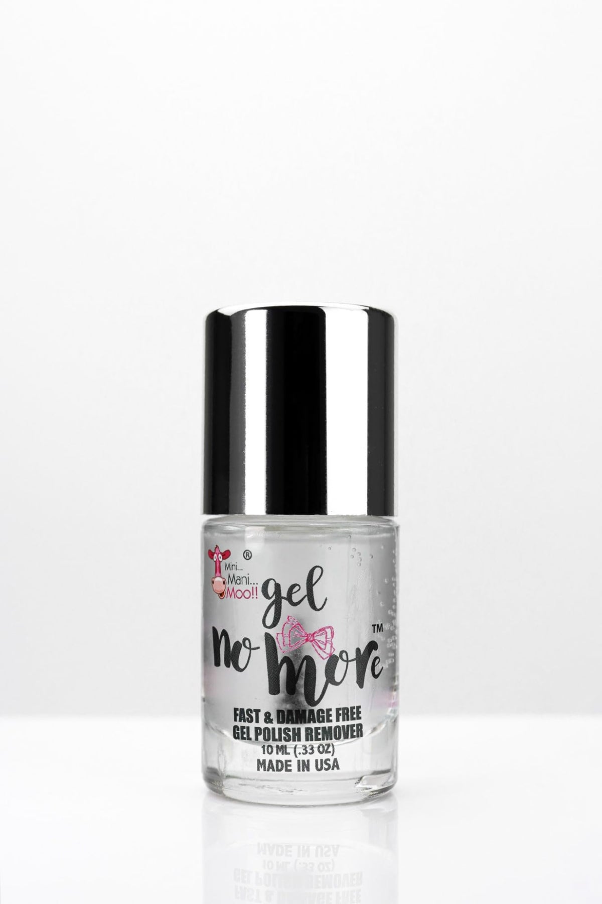MINI MANI MOO Gel No More remover bottle for quick, damage free gel polish removal