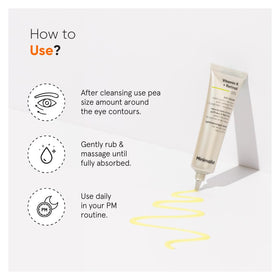 Minimalist Caffeine Eye Cream packaging display highlights premium ingredients and clean design.
