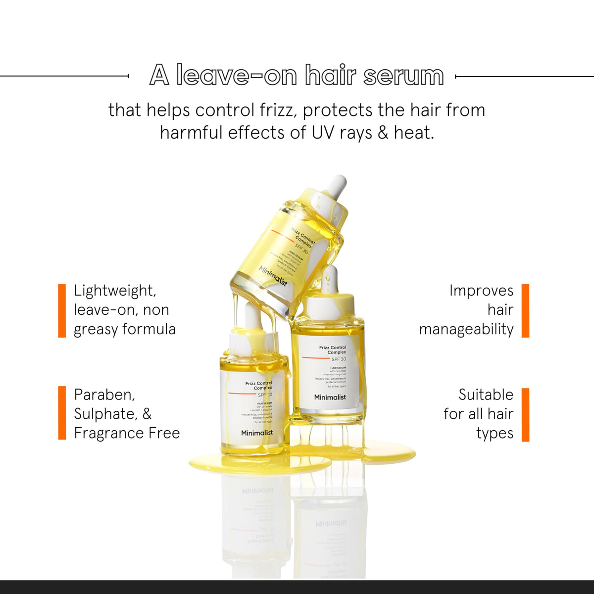 Sleek, frizz-free hair after using Minimalist Frizz Control Complex