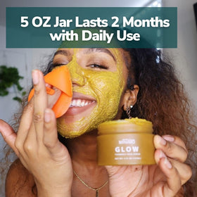 Minimo Glow Citrus Peach in a bathroom scene illustrating versatile skincare ritual.