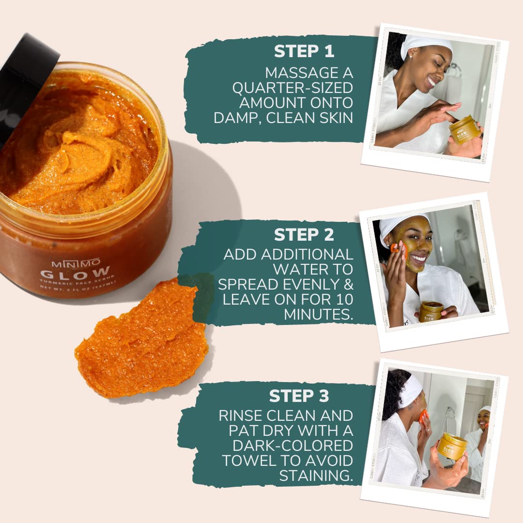 Minimo Glow Citrus Peach packaging box emphasizes clean ingredients and quality.