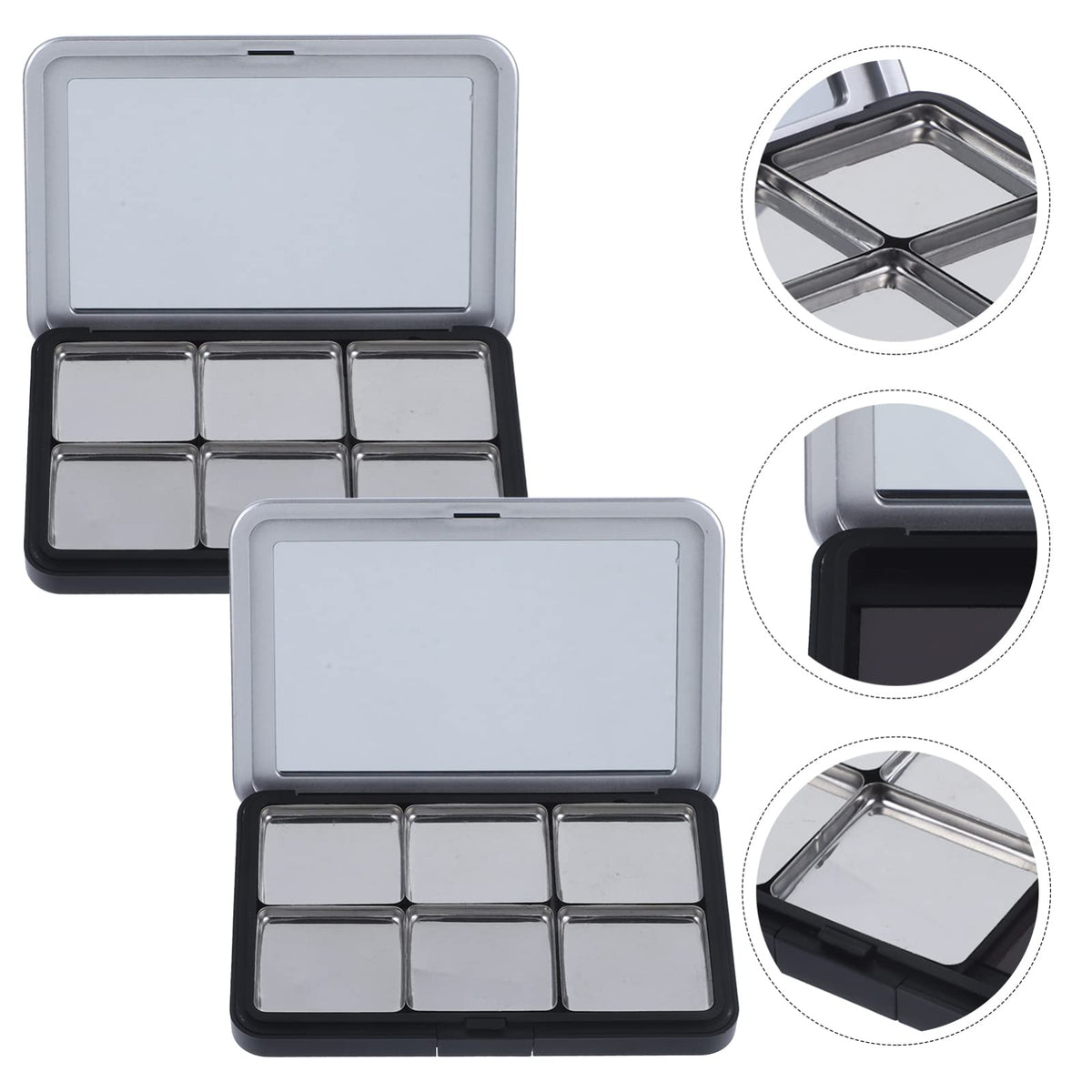 Minkissy compact travel palette keeps powders organized anywhere.