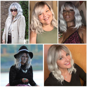 MINLEE silver gray wig suitable for daily life, parties, cosplay and Halloween.