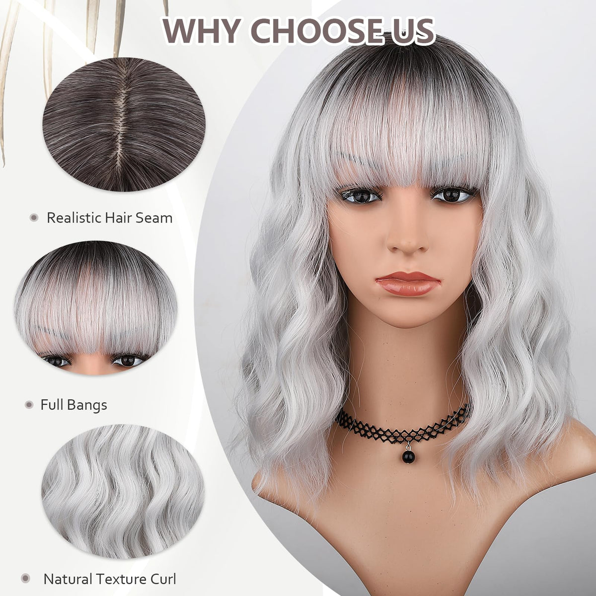 MINLEE heat-resistant synthetic wig offers smooth styling without damage-prone fibers.
